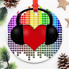 Music Round Ornament (two Sides) by Valentinaart