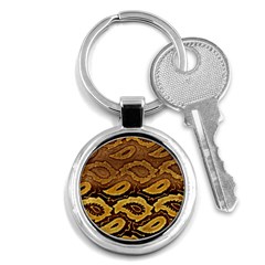 Golden Patterned Paper Key Chains (round)  by Nexatart