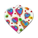 Love Hearts Shapes Doodle Art Dog Tag Heart (Two Sides) Front