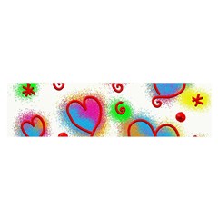 Love Hearts Shapes Doodle Art Satin Scarf (oblong) by Nexatart