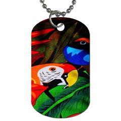 Papgei Red Bird Animal World Towel Dog Tag (one Side) by Nexatart