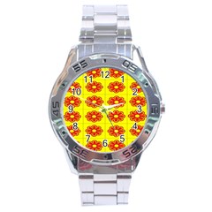 Pattern Design Graphics Colorful Stainless Steel Analogue Watch by Nexatart