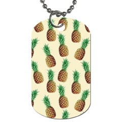 Pineapple Wallpaper Pattern Dog Tag (one Side) by Nexatart