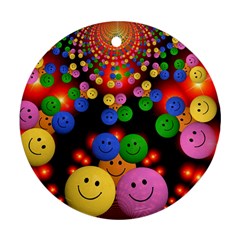 Smiley Laugh Funny Cheerful Round Ornament (two Sides) by Nexatart