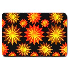 Stars Patterns Christmas Background Seamless Large Doormat  by Nexatart