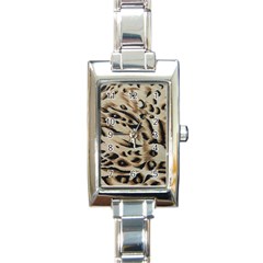 Tiger Animal Fabric Patterns Rectangle Italian Charm Watch by Nexatart