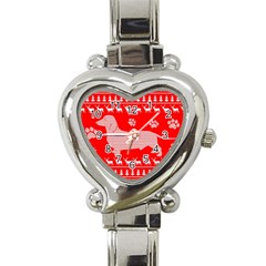 Ugly X Mas Design Heart Italian Charm Watch by Nexatart