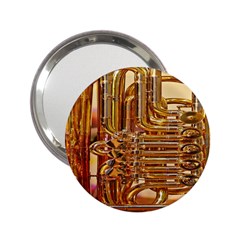 Tuba Valves Pipe Shiny Instrument Music 2 25  Handbag Mirrors by Nexatart