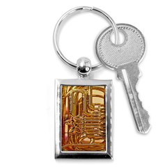 Tuba Valves Pipe Shiny Instrument Music Key Chains (rectangle)  by Nexatart