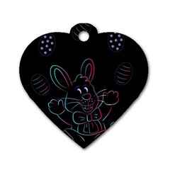 Easter Bunny Hare Rabbit Animal Dog Tag Heart (one Side) by Amaryn4rt