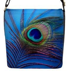 Peacock Feather Blue Green Bright Flap Messenger Bag (s) by Amaryn4rt