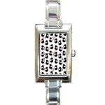 Cat Seamless Animal Pattern Rectangle Italian Charm Watch Front