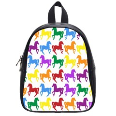 Colorful Horse Background Wallpaper School Bags (small)  by Amaryn4rt