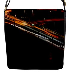 Highway Night Lighthouse Car Fast Flap Messenger Bag (s) by Amaryn4rt