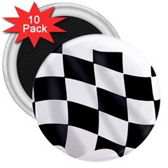 Flag Chess Corse Race Auto Road 3  Magnets (10 Pack)  by Amaryn4rt