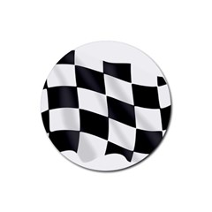 Flag Chess Corse Race Auto Road Rubber Coaster (round)  by Amaryn4rt