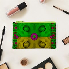 Roses Of Pure Love Cosmetic Bag (xs) by pepitasart