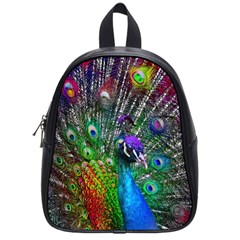 3d Peacock Pattern School Bags (small)  by Amaryn4rt