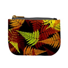 3d Red Abstract Fern Leaf Pattern Mini Coin Purses by Amaryn4rt