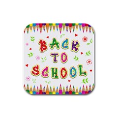 Back To School Rubber Square Coaster (4 Pack)  by Amaryn4rt