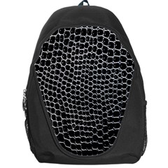 Black White Crocodile Background Backpack Bag by Simbadda