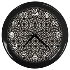 Modern Oriental Pattern Wall Clocks (black) by dflcprints