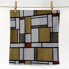 Fabric Textures Fabric Texture Vintage Blocks Rectangle Pattern Face Towel by Simbadda