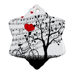 Love Song Snowflake Ornament (two Sides) by Valentinaart