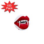 Mouth Jaw Teeth Vampire Blood 1  Mini Magnets (100 pack)  Front