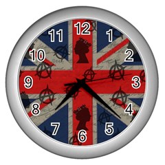 United Kingdom  Wall Clocks (silver)  by Valentinaart