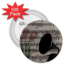 Vintage Music Design 2 25  Buttons (100 Pack)  by Valentinaart