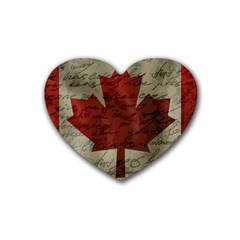 Canada Flag Rubber Coaster (heart)  by Valentinaart