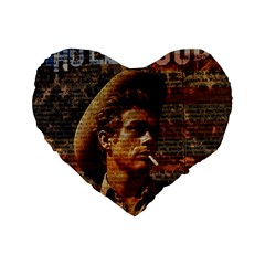 James Dean   Standard 16  Premium Flano Heart Shape Cushions by Valentinaart