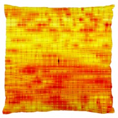 Bright Background Orange Yellow Large Flano Cushion Case (one Side) by Simbadda