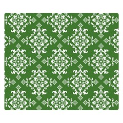 St Patrick S Day Damask Vintage Green Background Pattern Double Sided Flano Blanket (small)  by Simbadda