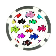 Fishes Marine Life Swimming Water Poker Chip Card Guard (10 Pack) by Simbadda