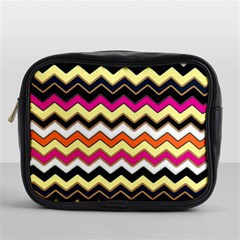 Colorful Chevron Pattern Stripes Pattern Mini Toiletries Bags by Simbadda