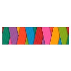 Colorful Lines Pattern Satin Scarf (oblong) by Simbadda