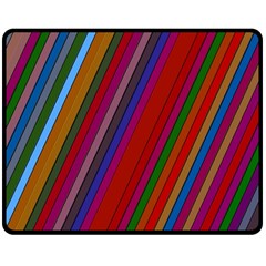 Color Stripes Pattern Double Sided Fleece Blanket (medium)  by Simbadda