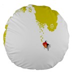 Fish Underwater Yellow White Large 18  Premium Round Cushions Front