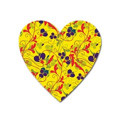 Floral Pattern Heart Magnet by Valentinaart