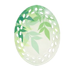 Spring Leaves Nature Light Oval Filigree Ornament (two Sides) by Simbadda