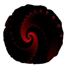 Red Fractal Spiral Large 18  Premium Round Cushions by Simbadda