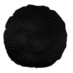 Distorted Net Pattern Large 18  Premium Round Cushions by Simbadda