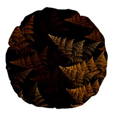 Fractal Fern Large 18  Premium Round Cushions by Simbadda