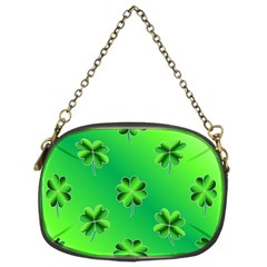 Shamrock Green Pattern Design Chain Purses (two Sides)  by Simbadda