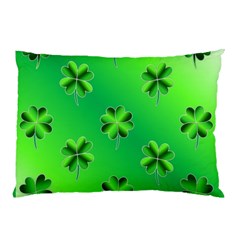 Shamrock Green Pattern Design Pillow Case by Simbadda