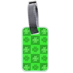 Fabric Shamrocks Clovers Luggage Tags (two Sides) by Simbadda