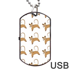 Cute Cats Seamless Wallpaper Background Pattern Dog Tag Usb Flash (two Sides) by Simbadda