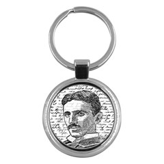 Nikola Tesla Key Chains (round)  by Valentinaart